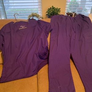 Purple butter-soft ladies scrub set. XL